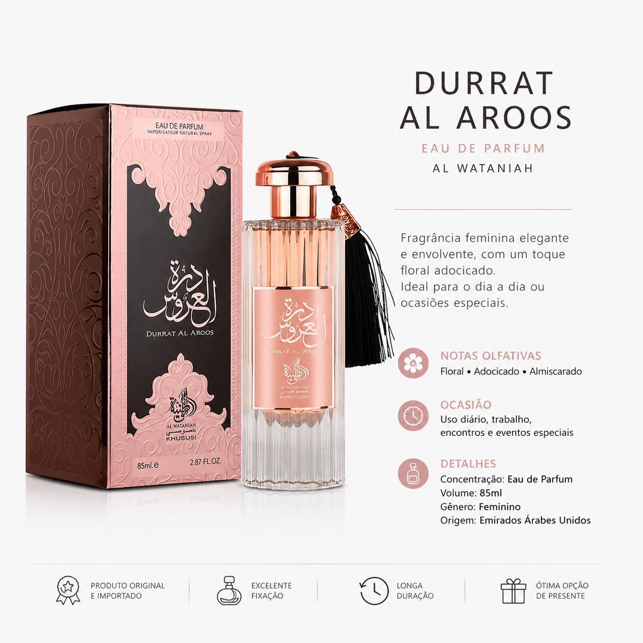 Perfume Árabe Feminino Durrat Al Aroos Al Wataniah 85ml – Original - Imagem 4