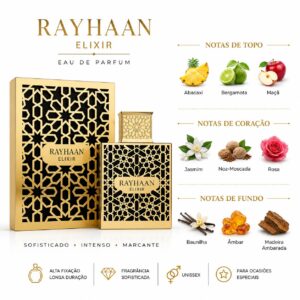 Perfume Árabe Nocturno Elixir by Rayhaan EDP 100ml Original