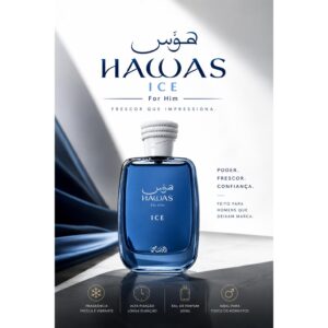 Perfume Árabe Hawas Ice Rasasi Eau de Parfum 100ml – 100% Original