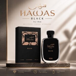 Perfume Árabe Hawas Black For Him Rasasi Masculino Importado 100ml